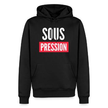 sous pressions - Sweat à capuche Premium bio Homme - noir - Devant - Nico (187cm)