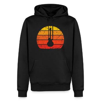 Vintage Sonne und Gitarre - - Männer Premium Bio Hoodie - Schwarz - Vorne - Nico (187cm)
