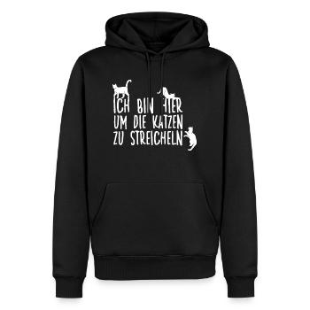 Witziges Katzenliebhaber Katzen Motiv Katzenhalter - Männer Premium Bio Hoodie - Schwarz - Vorne - Nico (187cm)