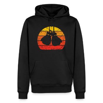 Vintage Sun and Boxing 1 - - Men’s Premium Organic Hoodie - black - Front - Nico (187cm)