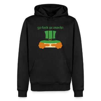 Luck Yourself - Männer Premium Bio Hoodie - Schwarz - Vorne - Nico (187cm)