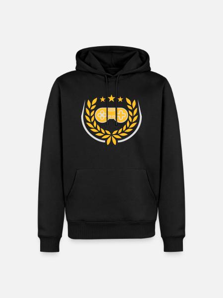 Laurel Wreath Retro Gamer Controller - Men’s Premium Organic Hoodie - black