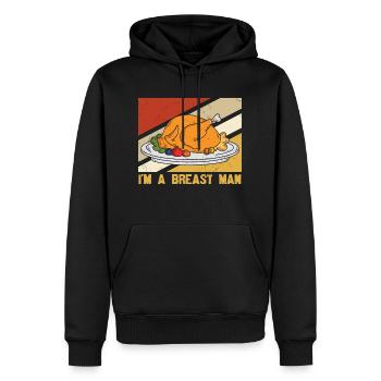 I'am a breast man - Funny Turkey - Sweat à capuche Premium bio Homme - noir - Devant - Nico (187cm)