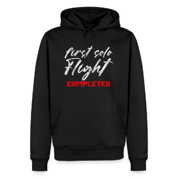 First Solo Flight Completed 3 - Men’s Premium Organic Hoodie - black - Front - Nico (187cm)