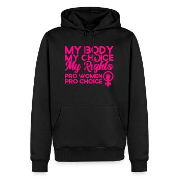 Feminismus Rechte der Frauen Feministisch Geschenk - Männer Premium Bio Hoodie - Schwarz - Vorne - Nico (187cm)