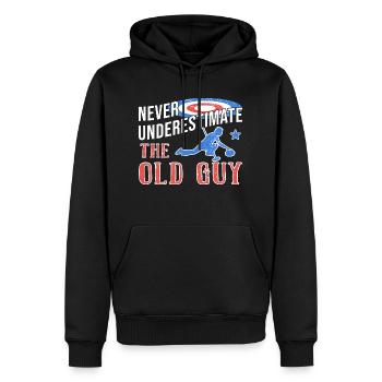 Curling - Sweat à capuche Premium bio Homme - noir - Devant - Nico (187cm)