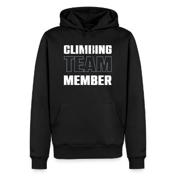 Climbing Team - Männer Premium Bio Hoodie - Schwarz - Vorne - Nico (187cm)