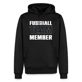 Fussball Team - Männer Premium Bio Hoodie - Schwarz - Vorne - Nico (187cm)