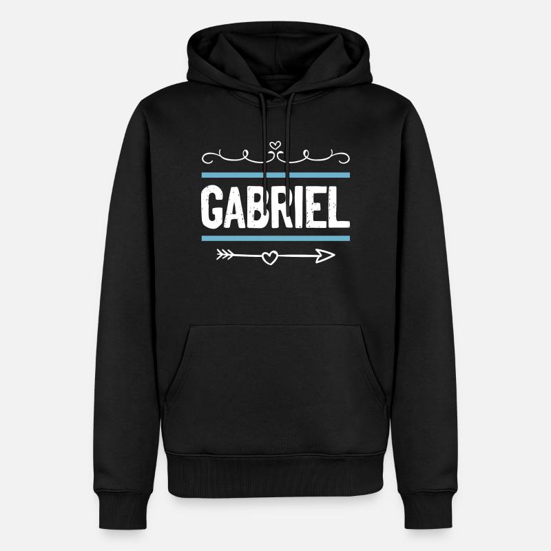 Gabriel - Sweat à capuche Premium bio Homme - noir