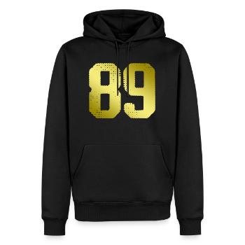 89 number jersey - Men’s Premium Organic Hoodie - black - Front - Nico (187cm)