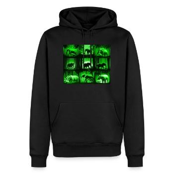 Elephant Pattern Design - Green - Men’s Premium Organic Hoodie - black - Front - Nico (187cm)