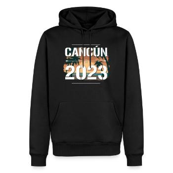 Cancun 2023 - Männer Premium Bio Hoodie - Schwarz - Vorne - Nico (187cm)