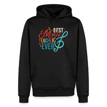 Best Music Teacher Ever Education Notes Instrument - Männer Premium Bio Hoodie - Schwarz - Vorne - Nico (187cm)