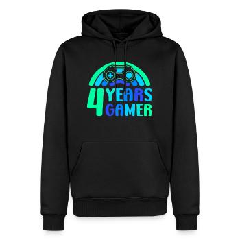 4ème anniversaire Garçon 4 ans Controller Gaming - Sweat à capuche Premium bio Homme - noir - Devant - Nico (187cm)