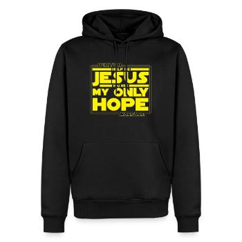 Jesus you are my only Hope - Men’s Premium Organic Hoodie - black - Front - Nico (187cm)
