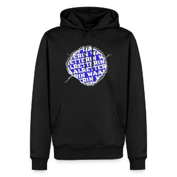 gerechtigkeit humor bday katze schwein angelhaken - Männer Premium Bio Hoodie - Schwarz - Vorne - Nico (187cm)