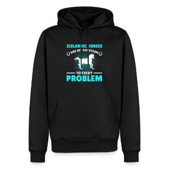 Icelandic Horse Funny Saying Rider Gift Idea - Men’s Premium Organic Hoodie - black - Front - Nico (187cm)
