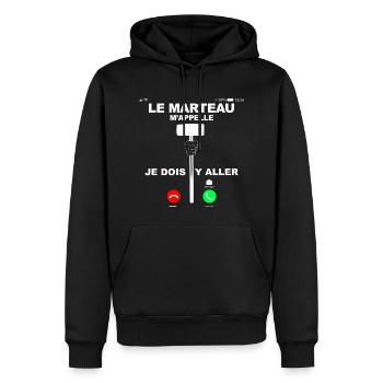 Sport Training Marteau Exercice - Sweat à capuche Premium bio Homme - noir - Devant - Nico (187cm)