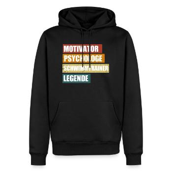 Lustige Schwimmtrainer Sprüche zum Geburtstag - Männer Premium Bio Hoodie - Schwarz - Vorne - Nico (187cm)