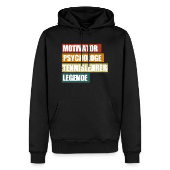 Tennislehrer / Tennistrainer lustiger Spruch - Männer Premium Bio Hoodie - Schwarz - Vorne - Nico (187cm)