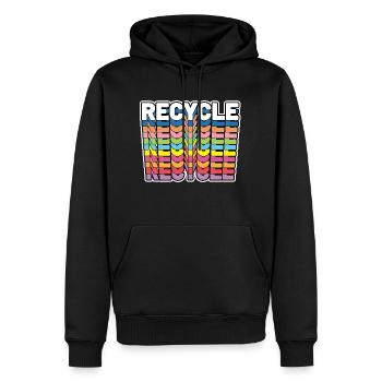 RECYCLE - Men’s Premium Organic Hoodie - black - Front - Nico (187cm)