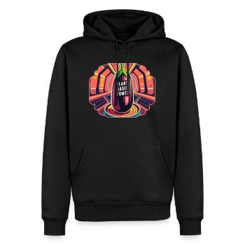 Aubergine in einem Raumschiff auf pflanzlicher Basis - Männer Premium Bio Hoodie - Schwarz - Vorne - Nico (187cm)
