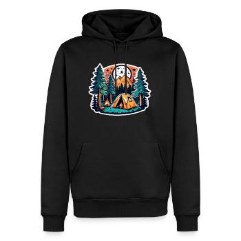 Camping, Zelt und Lagerfeuer - Männer Premium Bio Hoodie - Schwarz - Vorne - Nico (187cm)