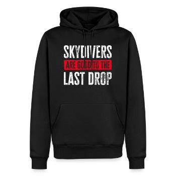 Funny Skydiver Quote: Perfect Gift! - Men’s Premium Organic Hoodie - black - Front - Nico (187cm)