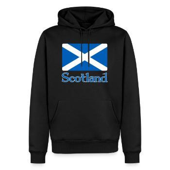 Schottland Flagge mit Text - Männer Premium Bio Hoodie - Schwarz - Vorne - Nico (187cm)