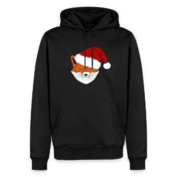 Renard de Noël - Sweat à capuche Premium bio Homme - noir - Devant - Nico (187cm)
