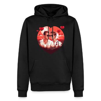 LGBT Gay Valentinstag Idee für Schwule - Männer Premium Bio Hoodie - Schwarz - Vorne - Nico (187cm)
