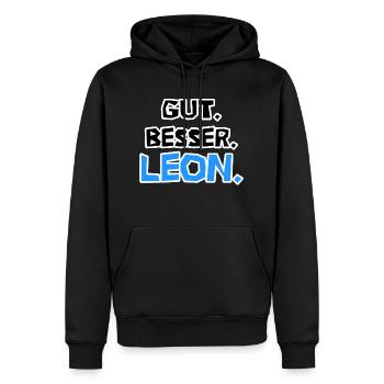 Gut. Besser. Leon. - Männer Premium Bio Hoodie - Schwarz - Vorne - Nico (187cm)