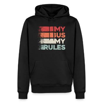 My Bus My Rules - Funny Gift for Bus Drivers - Men’s Premium Organic Hoodie - black - Front - Nico (187cm)