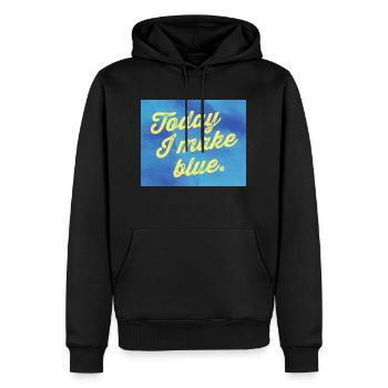 Today I make blue - Männer Premium Bio Hoodie - Schwarz - Vorne - Nico (187cm)