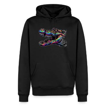 Alligator, Crocodile - Sweat à capuche Premium bio Homme - noir - Devant - Nico (187cm)