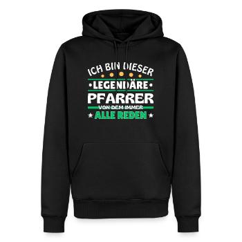 Ich bin dieser legendäre Pfarrer - Männer Premium Bio Hoodie - Schwarz - Vorne - Nico (187cm)