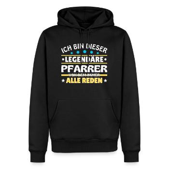 Ich bin dieser legendäre Pfarrer - Männer Premium Bio Hoodie - Schwarz - Vorne - Nico (187cm)