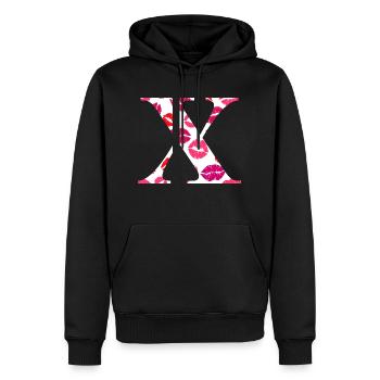 Brief x Küsse - Männer Premium Bio Hoodie - Schwarz - Vorne - Nico (187cm)