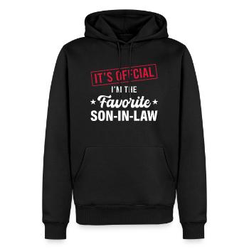 Lieblingsschwiegersohn, Schwiegermutter oder Schwiegervater - Männer Premium Bio Hoodie - Schwarz - Vorne - Nico (187cm)