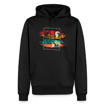 Summer Vibes Miami Beach - Men’s Premium Organic Hoodie - black - Front - Nico (187cm)