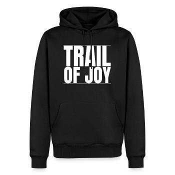 happy trail riding mountain bike trails - Männer Premium Bio Hoodie - Schwarz - Vorne - Nico (187cm)
