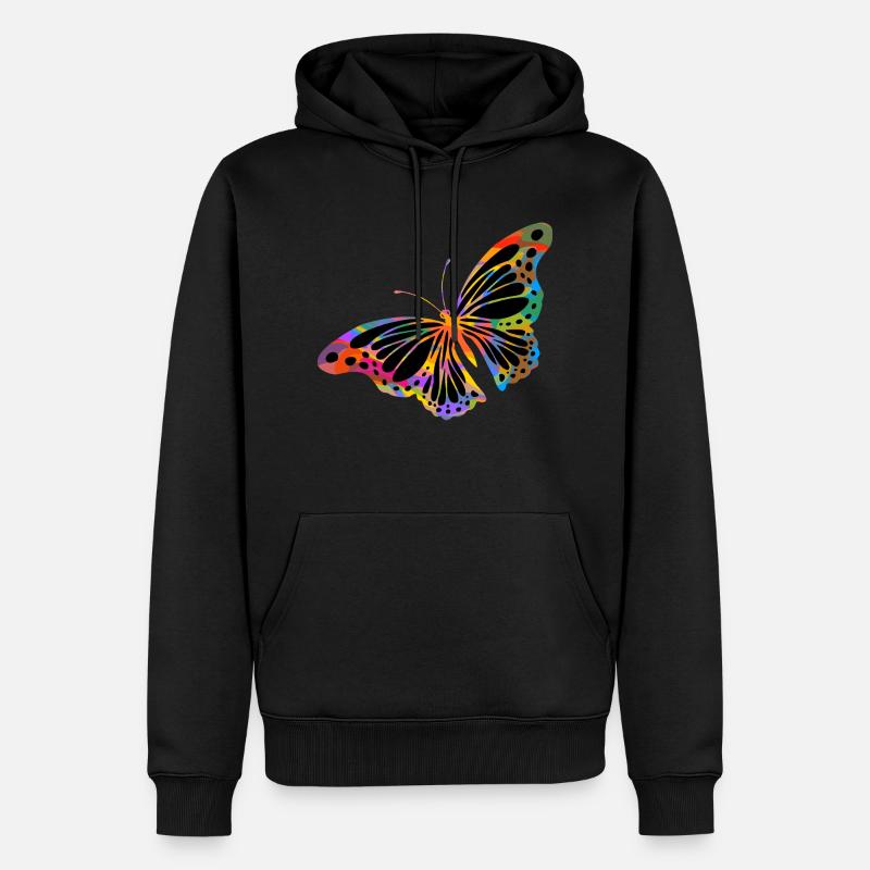 Papillon - Sweat à capuche Premium bio Homme - noir