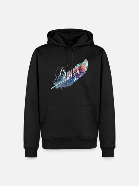 FLY HIGH - Men’s Premium Organic Hoodie - black