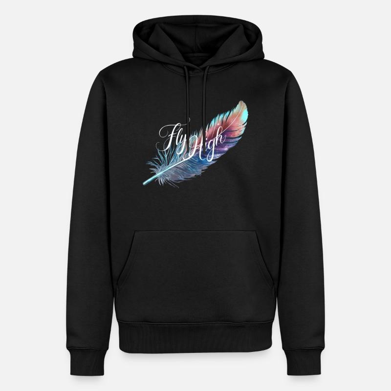 VOLEZ HAUT - Sweat à capuche Premium bio Homme - noir
