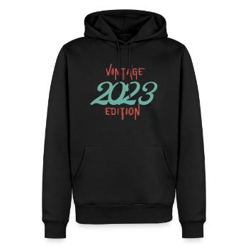 Jahrgang 2023 Ausgabe - Männer Premium Bio Hoodie - Schwarz - Vorne - Nico (187cm)