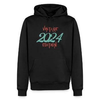 Vintage 2024 edition - Sweat à capuche Premium bio Homme - noir - Devant - Nico (187cm)