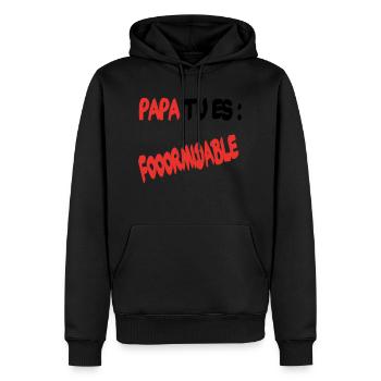 Papa, du bist großartig - Männer Premium Bio Hoodie - Schwarz - Vorne - Nico (187cm)