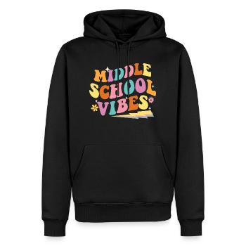 Middle School Vibes - Teacher Student School - Men’s Premium Organic Hoodie - black - Front - Nico (187cm)