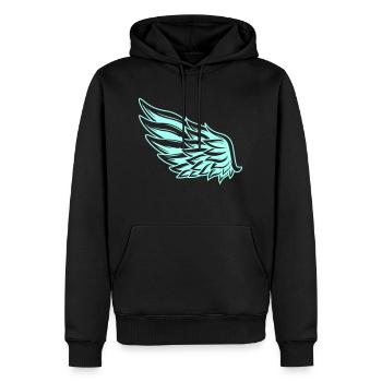 Wing 1 - Men’s Premium Organic Hoodie - black - Front - Nico (187cm)