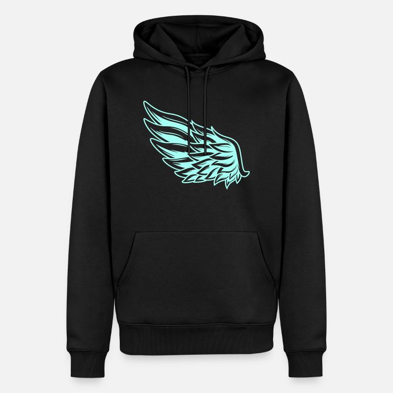 Aile 1 - Sweat à capuche Premium bio Homme - noir